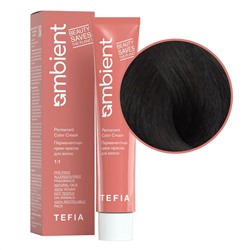 TEFIA Ambient 3.11 Перманентная крем-краска для волос / Темный брюнет интенсивный пепельный, 60 мл