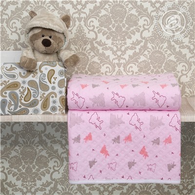 Одеяло-покрывало Мишки-малышки розовый Арт Дизайн