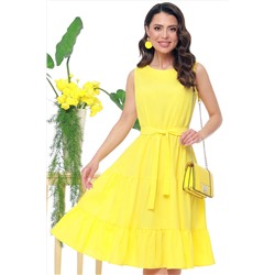 Платье желтое с воланами