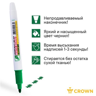 Маркер для доски 2.0 мм, Crown Multi Board Slim WB-505, зелёный