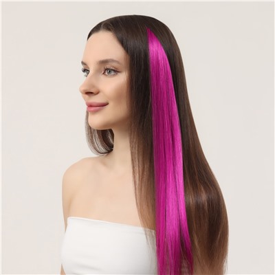 Локон накладной, прямой волос, на заколке, 50 см, 5 гр, цвет фиолетовый No brand