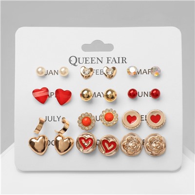 Пусеты 12 пар Queen fair