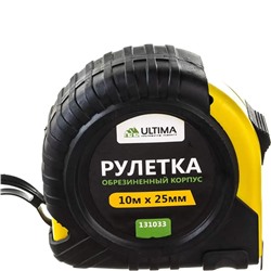 Рулетка 10м*25мм обрезиненный пластиковый корпус Ultima Lite 131033 1/6