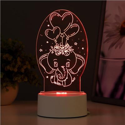 Светильник "Слоненок" LED RGB от сети 11х9,5х18 см RISALUX