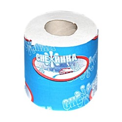 Бумага туалетная Снежинка, 31.3 м* 95 мм, 250 л., 1-сл., белая, перфорация, рулон со втулкой