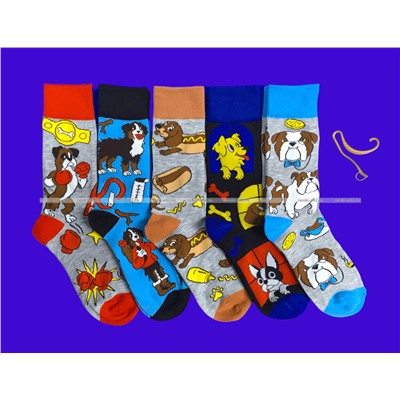 Nice Socks (AMIGOBS) ЦВЕТНЫЕ ВЫСОКИЕ НОСКИ на вешалке арт. 2209 фактически 37-43