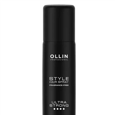 Ollin Лак для волос ультрасильной фиксации без отдушки / Style Hair Spray Fragnance Free Ultra Strong, 75 мл