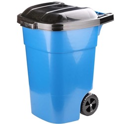 Бак для мусора на колесах  65л универсальный синий М4664 /Окт/