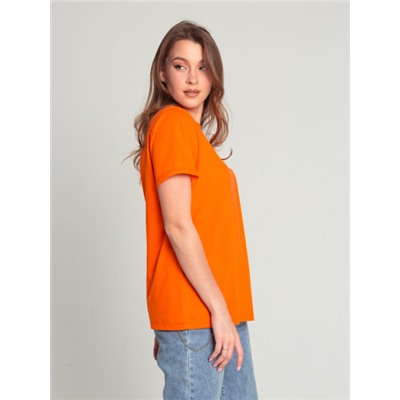 Женская футболка базовая Оранжевая Ф-38