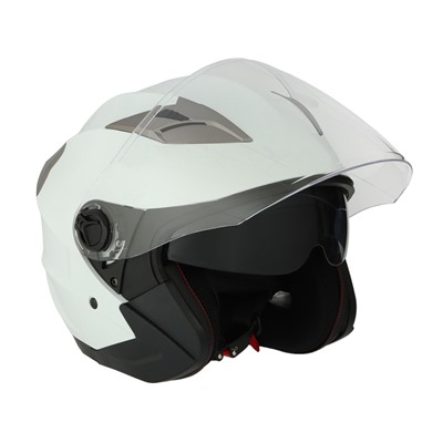 Шлем открытый с двумя визорами, размер M (57-58), модель - BLD-708E, белый глянцевый
