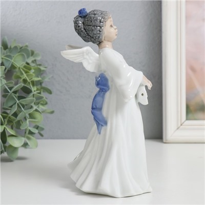 Сувенир керамика "Ангел с лютней" цветной 18,7х8х9 см