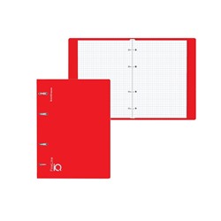 Тетрадь на кольцах, 100 листов в клетку, ErichKrause IQ FineLine Classic, пластиковая обложка, блок офсет 100% белизна, красная