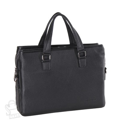 Портфель мужской кожаный 19-6619-15H black Heanbag