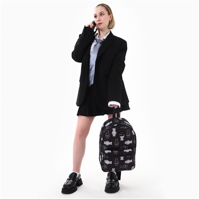 Рюкзак школьный текстильный teddy, 42х14х28 см, цвет черный NAZAMOK