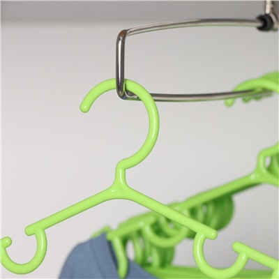 Плечики для одежды детские доляна, 26,5×14 см, 10 шт, цвет зеленый Доляна