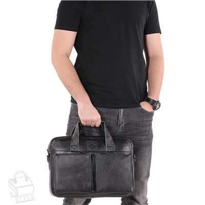 Портфель мужской кожаный 11017 black Zinixs