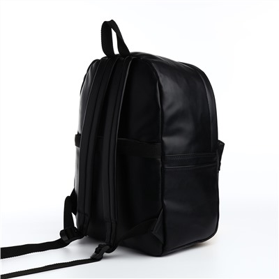 Рюкзак молодежный на молнии, 4 кармана, цвет черный No brand