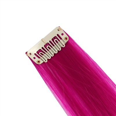 Локон накладной, прямой волос, на заколке, 50 см, 5 гр, цвет фиолетовый No brand