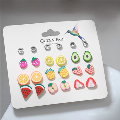 Набор серьги 12 пар Queen fair