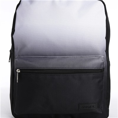 Рюкзак школьный текстильный с белым градиентом, 38х29х11 см, цвет черный, отдел на молнии NAZAMOK