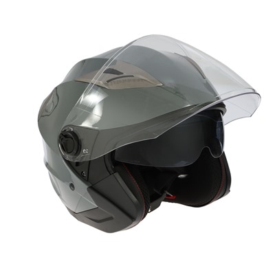 Шлем открытый с двумя визорами, размер XS (53-54), модель - BLD-708E, серый глянцевый