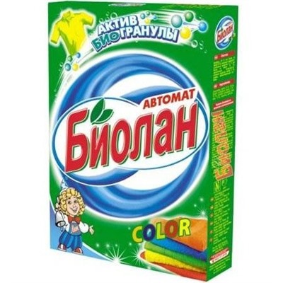 Порошок стиральный Биолан автомат  350гр Color тв.уп (742-4) 1/24