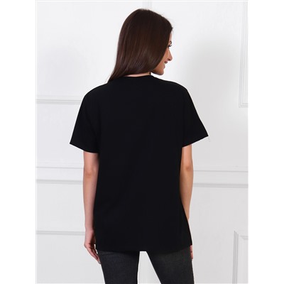 Женская футболка базовая Черная Ф-38