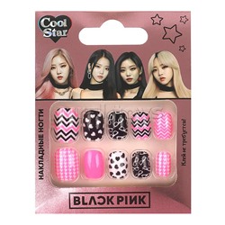 Косметика для девочек. Накладные ногти, black pink Cool Star