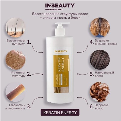 IN2BEAUTY Шампунь для восстановления волос / Keratin Energy, 1000 мл