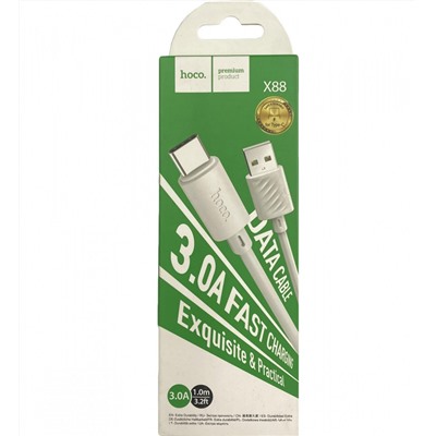 Кабель USB для зарядки Type-C, 1,0м 3А X-88 /Г