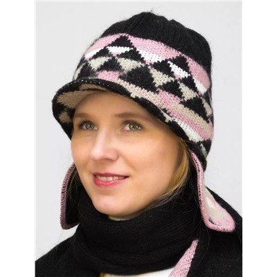 Комплект зимний женский шапка+снуд Алсу (Цвет пудровый), размер 56-58, шерсть 80%