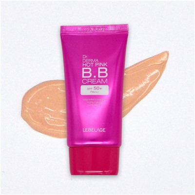 Lebelage BB-крем увлажняющий с экстрактом розы / Dr. Derma Hot Pink BB Cream Spf 50+ Pa+++, 30 мл