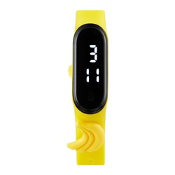 Часы наручные электронные "Банан", ремешок силикон, желтые