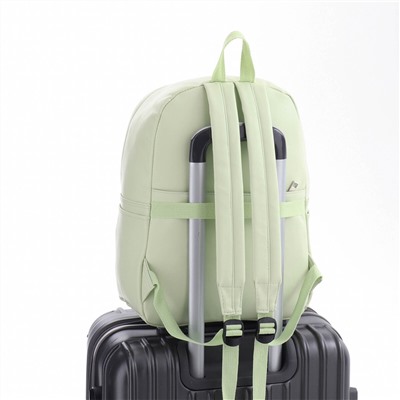 Рюкзак молодежный на молнии, 4 кармана, цвет зеленый No brand