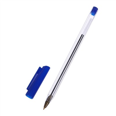 Набор ручек шариковых 3 штуки, стержень 1,0 мм, синий, корпус прозрачный с синим колпачком Calligrata
