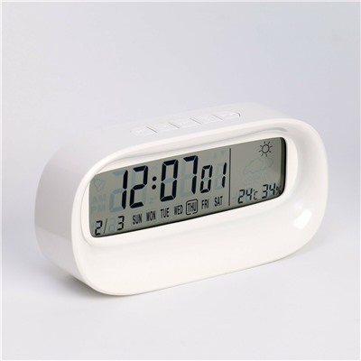 Часы электронные настольные, c термометром, гигрометром, 7 х 14.5 х 4 см No brand