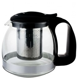Чайник заварочный  700мл стекло/пластик мет.фильтр (черный) AST-006-SY-700TBL