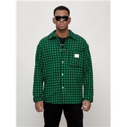 Ветровка рубашка мужская букле зеленого цвета 58379Z