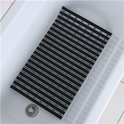 Коврик противоскользящий спа в ванну на присосках savanna, 40×68 см, цвет черный SAVANNA
