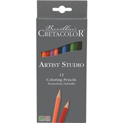 Карандаши цветные художественные 12 шт., деревянные, шестигранные, Artist Studio Line (в к/к)