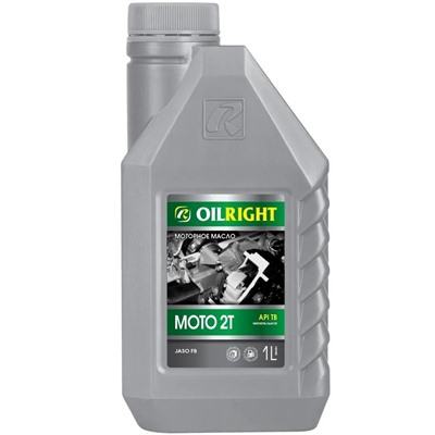 Масло моторное 1,0л для 2-хтактных двигателей минеральное OILRGHT MOTO API TB (2584) 1/8