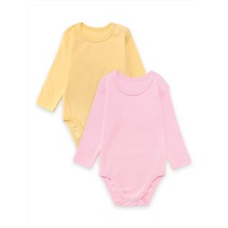 Детское боди "Джил" 10228 нежно-розовый, жёлтый / упаковка 2 шт.