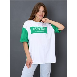 Женская футболка Оверсайз NO BRAND Зеленая