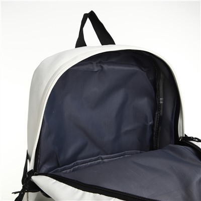 Рюкзак молодежный из текстиля, 2 кармана, цвет черный/белый No brand