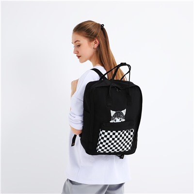 Рюкзак школьный текстильный anime girl, 38х27х13 см, цвет черный NAZAMOK