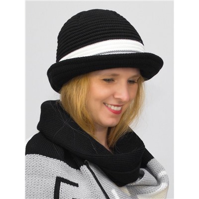 Комплект шляпа+шарф женский весна-осень Qadro (Цвет светло-серый), размер 56-58, шерсть 30%