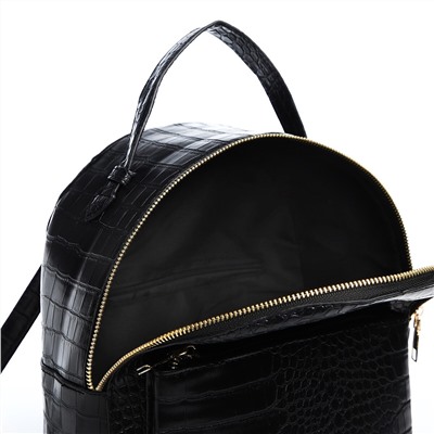 Рюкзак женский из искусственной кожи на молнии, 1 карман, цвет черный No brand