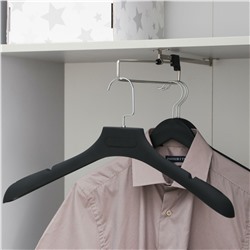 Плечики для одежды, размер 48-50, покрытие soft-touch, цвет черный No brand