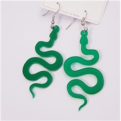 Серьги "Змейка" зеленые, арт. 606.487