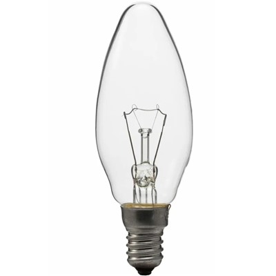 Лампа накаливания Е14 40Вт свеча прозрачная Лисма 326766400 /121833/